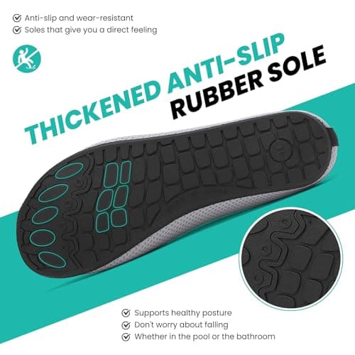 sportvibe Barefoot Water Shoes Men Women Lightweight Ladies Aqua Aerobics Shoes for Swim Running Surfing Driving Diving Kayaking Beach Yoga, Grey, 3.5 UK/36 EU — view 3