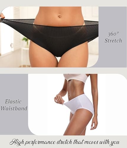ANLIQI Quick Dry Underwear for Women Travel Panties Pack Hipster Panty Soft & Lightweight Bikini Brief Stay Fresh Undies, Briefs-3h Packs, 3XL — view 4