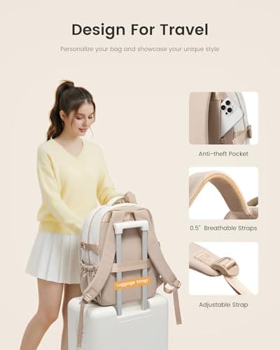LOVEVOOK Laptop Backpack for Women Teens, 15.6 Inch Laptop School Bags — view 5
