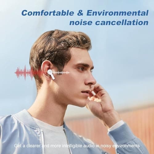Wireless Earbuds,Wireless Charging Case Bluetooth 5.3 with Headphones Touch Control Waterproof Stereo Earphones,Pop-ups Auto Pairing Hi-Fi Stereo Sound Headset for iPhone/Samsung/iOS/Android — view 5