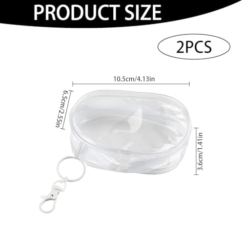 Tabanzhe 2 Pcs Clear Mini Makeup Bags Portable Cable Organizer PVC Waterproof Lipstick Pouch & Small Cosmetic Travel Digital Storage Bag for Women Essentials Cables Earphone — view 2