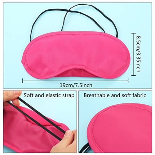 12 Pieces Multicolor Eye Mask Cover Lightweight Blindfold Sleep Mask with Nose Pad and Elastic Straps for Kids Women Men, 12 Colors — view 2