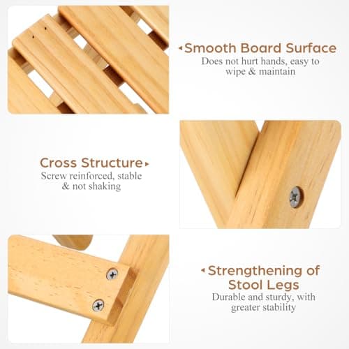 BCOATH Folding Side Table Small Folding Table Wooden Portable Outdoor for Garden Camping Beach Picnic Wine Serving Desk Plant Stand 28.00 X 26.00 X 26.00 cm — view 4