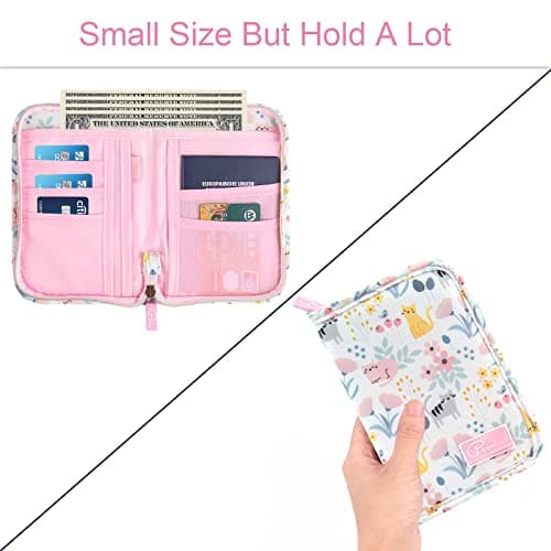 Dizdvizd Travel Passport Wallet, Family Passport Holder Document Organizer - Cat Printed — view 5