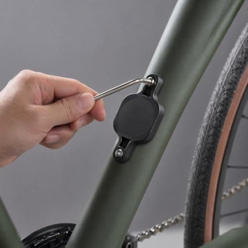 Merzio Bike for AirTag Holder Hidden Under Bottle Mount, Black Anti-Theft Bicycle Tracker Case with Plum-Shaped Security Screws, Waterproof for AirTag Mount — view 3