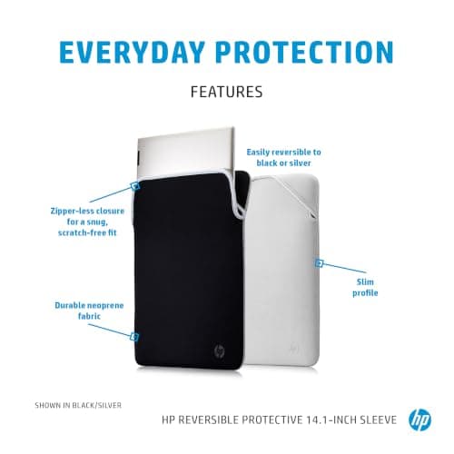 HP 14.1 Inch Grey & Mauve Protective Reversible Laptop Notebook Sleeve Case | Slim | Prevent Scratching | Zip-Free | Compatible With laptops Up To 15.6 Inch Including MacBook, HP Pavilion, Chromebook — view 3