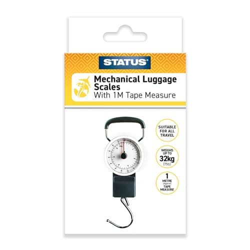 STATUS Mechanical Luggage Scale with 1 m Tape Measure, Portable Analog Travel Weighing Scale up to 32 kg Capacity for Suitcases & Bags, (SMLSCALE1PK4) — view 6