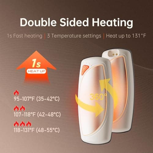 COTOP Hand Warmers Rechargeable 2 packs with Charging Case, Gifts for Men Women,14000mAh Up to 36 hours Reusable Electric Hand Heater, Quick Charge Portable Warmers for Outdoors, Camping, Inky-Yellow — view 3