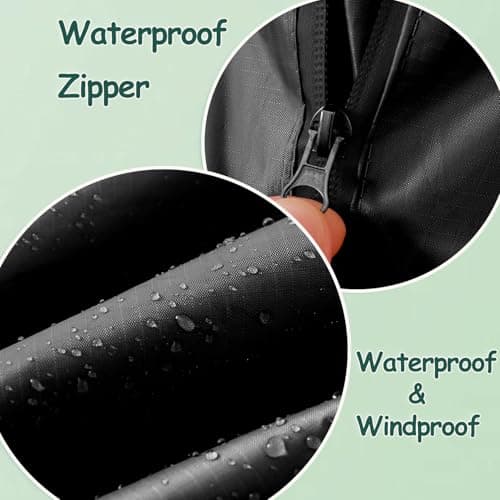 Nomadnia Plus Size Adult Rain Poncho with Hood and Zipper, Poncho Para Lluvia, Tactical Ponchos Adult For Camping, Hiking, Fishing, Travel and Outdoors. Easy to Pack. Black — view 4
