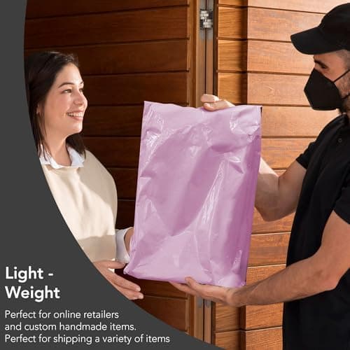 125 Assorted Mixed Pink Mailing Poly Postal Self Seal Bags 5 Sizes 25 from Each iSOUL Extra Small to Large Postage Packaging Assorted Mailers Posting Shipping Post Parcels Package Bags — view 5