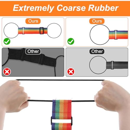 3 Pcs Colourful Luggage Connector Straps for Suitcases, Adjustable Elastic Luggage Straps with Buckle, Portable Travel Bag Strap for Backpack Purse Handle Attachment, Multicolour — view 4