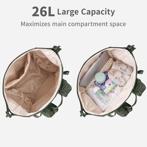 CEI-CEI Neoprene Nappy Changing Bag Backpack Large Newborn Baby Maternity Bags Waterproof Travel Tote for Mom Dad with Insulated Pockets,Changing Pad — view 5