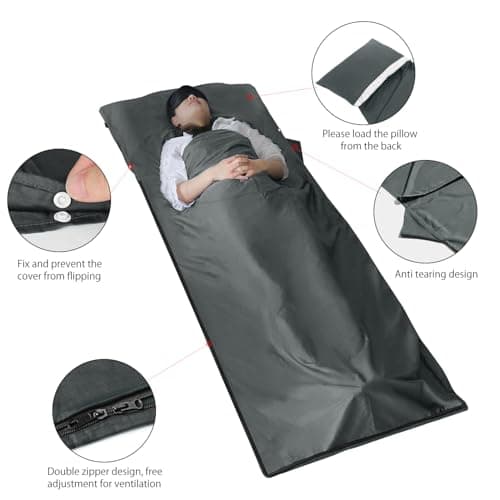 MYCARBON Travel Sleeping Bag Liner 100% Cotton, 220 x 95cm, Zipper type — view 5