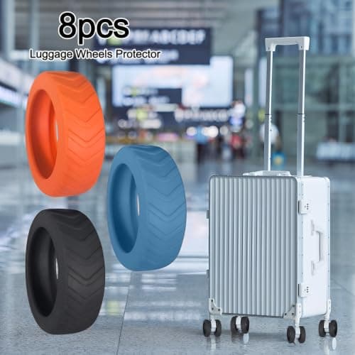 Black Silicone Luggage Wheel Protector Covers for Luggage Accessories — view 3