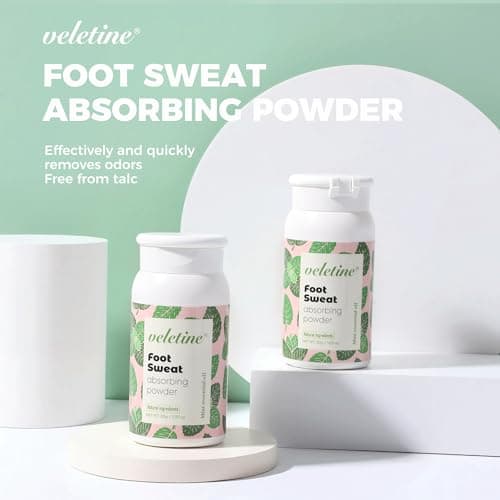 veletine Foot Deodorant & Shoe Deodorizer Powder, Foot Powder for Smelly - Sweat-Absorbing & Feet Odor Eliminator for Men & Women, Travel Size（30g/1.05 oz) — view 2