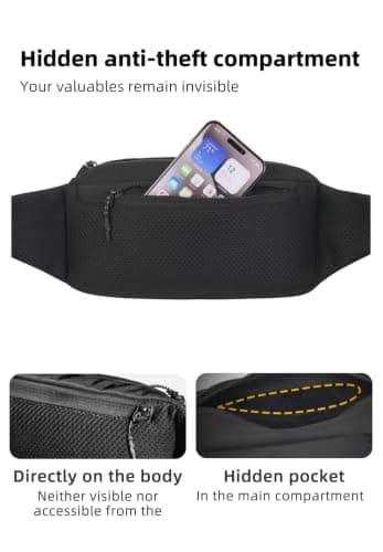 Waist Pack with Security Pocket, Large Capacity & Expandable – Multifunctional Bum Bag/Chest Pack for Hiking, Cycling, Skiing & Travel (Ivory) — view 2