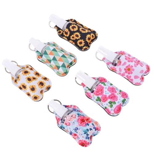 Empty Travel Bottle Keychain Kit 30ml Neoprene, 6 Sets