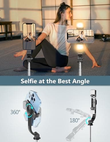 Selfie Stick with 2 Fill Lights, 45'' All-in-One Smartphone Tripod Stand — view 6