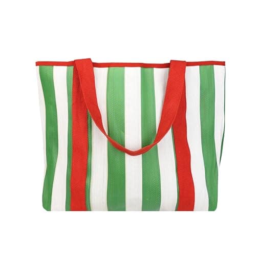 Talking Tables Strong Large Tote Bag with Olive Design Reusable Recycled Plastic Shopping Bag Travel Tote Water Resistant for Beach Picnics and Everyday Carry Lightweight 39cm x 46.5cm — view 2