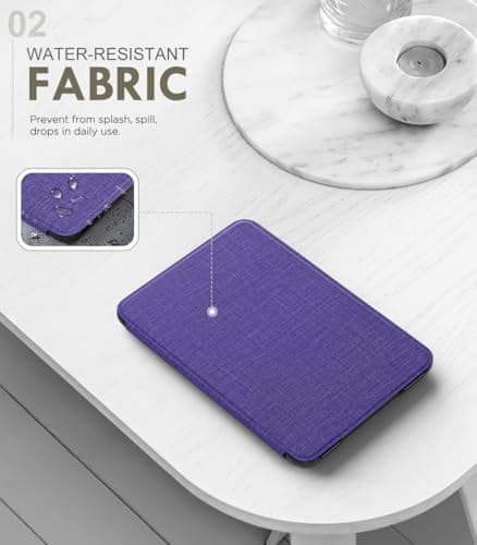 MoKo Case for 6" Amazon Kindle Basic 11th Gen 2024/2022, Denim Dark Purple — view 3
