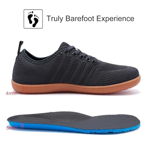Barefoot Shoes Womens Trainers Wide Fit Trail Running Sneakers Grey UK 6 — view 4