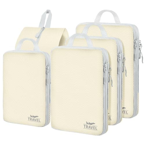Compression Packing Cubes for Travel, Travel Essentials Luggage Organizer bags for Suitcase, Durable Compression Travel Packing Cubes for Carry on Backpack