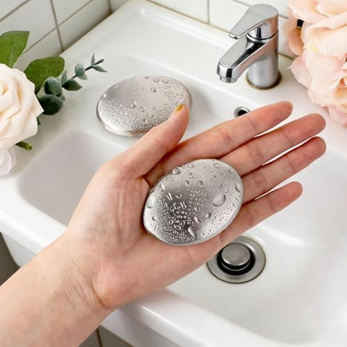 Stainless Steel Soap Bar, Dish Metal Soap Bar Odour Remover for Kitchen — view 6