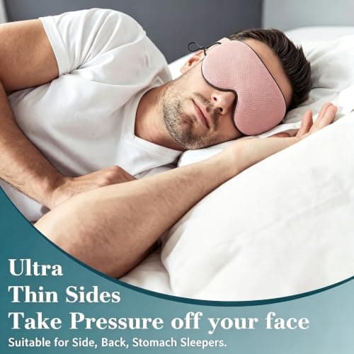 Dual-Sided Cool Warm Silk Sleep Eye Mask, Breathable Ice Silk Blackout Eye Mask for Sleeping, Light Blocking No Pressure Eyes Cover, Travel & Holiday Essentials for Night Sleep Eye Care — view 4