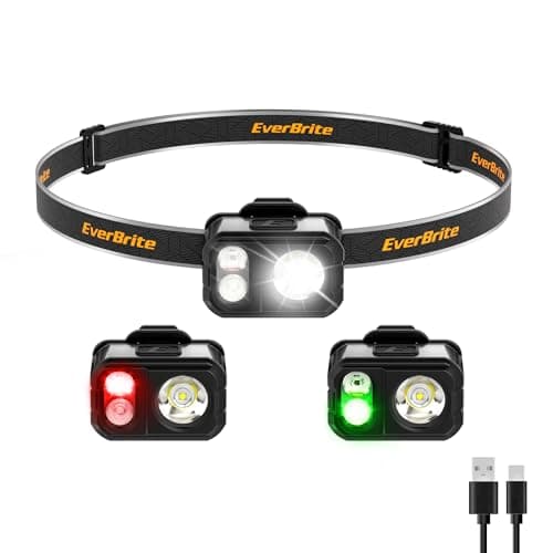EverBrite Rechargeable LED Head Torch, Grey