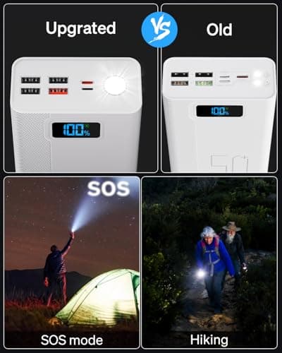 Power Bank 50000mAh：22.5W Fast Charging External Battery with Large Capacity and 5 Outputs & 3 Inputs-Black Power Bank 50000mAh — view 6