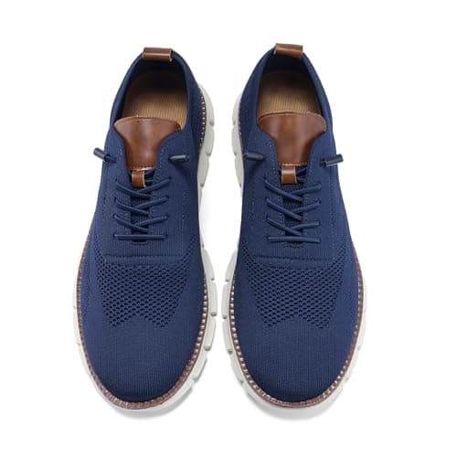 Wearbreeze Men’s Business Casual Oxford Sneakers – Lightweight Lace-Up Dress Shoes for Work, Travel & Daily Commute, Blue, 11.5 — view 3