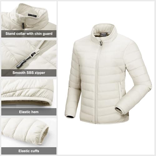 Outdoor Ventures Women's Packable Puffer Jacket Lightweight Quilted Jacket — view 4