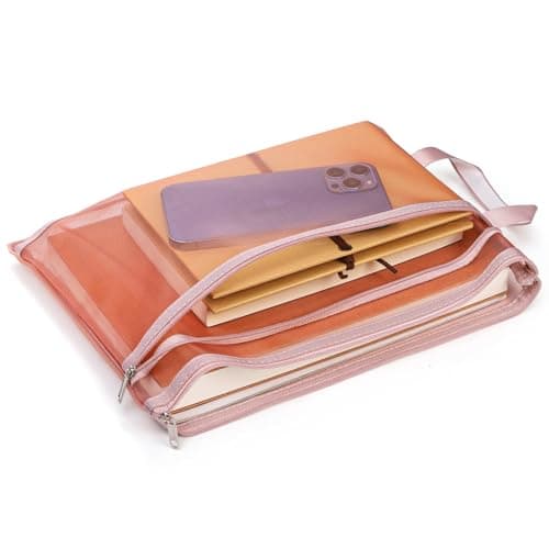 Goaste 10 Pack Mesh Zipper Pouch Bags, Double-Layer Nylon Mesh Bags with Handle, Portable Puzzle Building Block Sets Toy Storage Bags, Colored A4 Document Storage Organizer for School Office Games — view 5