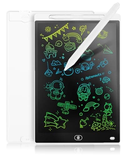 Toys Gifts for 2 3 4 5 6 Year Old Boys Girls, Genialba 12 inch LCD Writing Tablet Colorful Screen Drawing Board Toddler Learning Educational for Birthday Christmas (White)