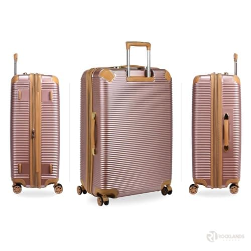 Rocklands® Expandable 4 Wheel ABS-PC Hard Shell Luggage Suitcase TSA Lock (Rose Gold, Large - 76 x 51 x 31 cm) — view 2