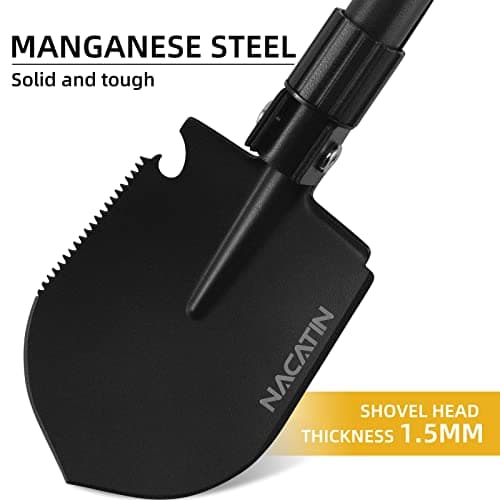 NACATIN 9-in-1 Folding Shovel Multi-Tool for Car, Camping & Garden — view 4