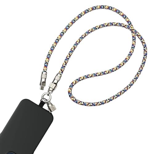 Phone Lanyard - 2-In-1 Mobile Charger Cable, Anti-Theft Cell Strap | Fast Charging Cord with Tablet Smartwatch Earphones Laptop Support, Travel Accessory for Men Women, Portable Use Gear