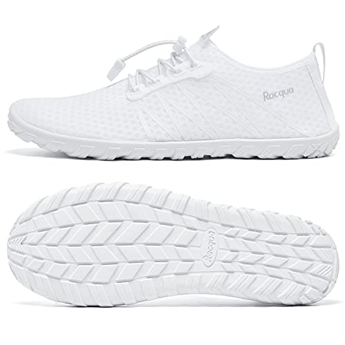 Racqua Men Women Water Shoes Breathable Barefoot Pool Shoes White 4.5 — view 6