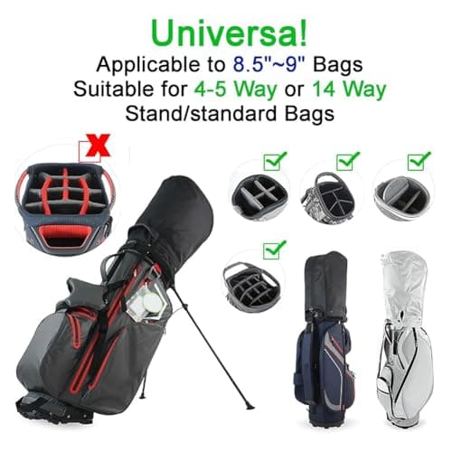 Bopfimer Universal Golf Bag Rain Cover – Waterproof Dustproof Oxford Cloth Protector with Adjustable Buckle, Fits 8.5-9 Inch Golf Stand & Cart Bags with Top Handle, Foldable Golf Bag Accessory — view 5