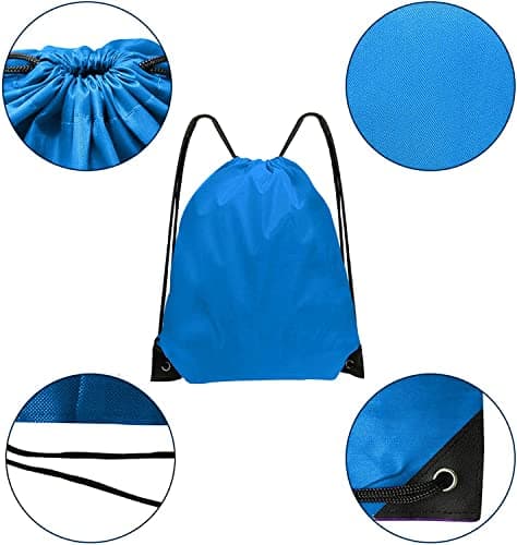 DDSHUN 6 Pack Drawstring Bags Drawstring Gym Bag Waterproof Running Backpacks Sports String Bag String Swim PE Bag for Sports, School, Gym, Travel, Swimming Beach Storage Organization - Multicolor — view 2