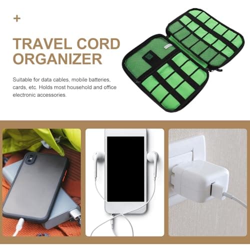 OUNONA Cable Organizer Bag Waterproof Black 600d Oxford Cloth Compact — view 3