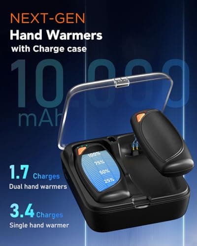 Hand Warmers Rechargeable with Charging Case, 14000mAh Dual-Sided Electric Portable Hand Warmers, Long-Lasting Heat for Cold Hands, Camping, Golf, and Gift for Women & Men - Pink — view 2
