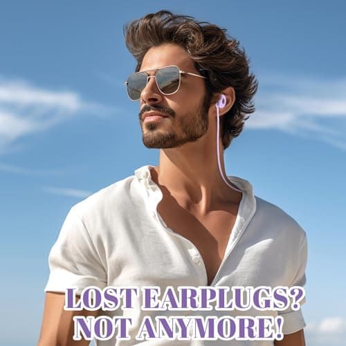 NECXON Earplug Lanyard, Tug-Resistant Safety Cord, Silicone, Purple, Earplug Connector Cord, Anti-Lost, Prevents Earplugs from Falling — view 6