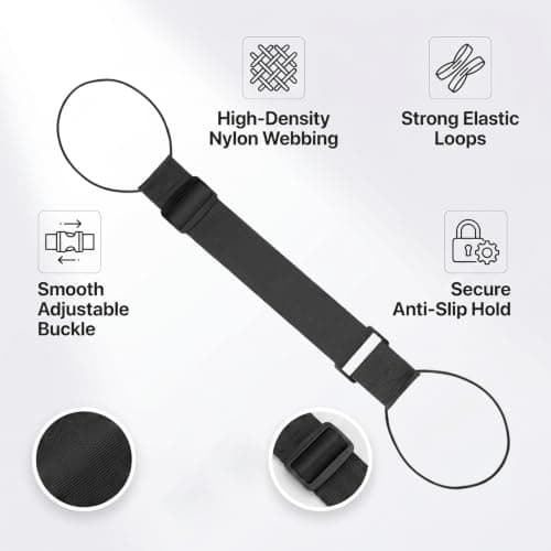 4 Pcs Elastic Adjustable Luggage Straps (Black) — view 3