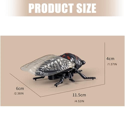 FANGZESHI Realistic Wind Up Cicada Toy, Build, Birthday Gift, Brown — view 3