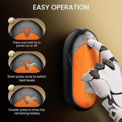 Rechargeable Hand Warmers 2 Pack, 24 Hrs Warmth, Magnetic Electric Heater — view 5