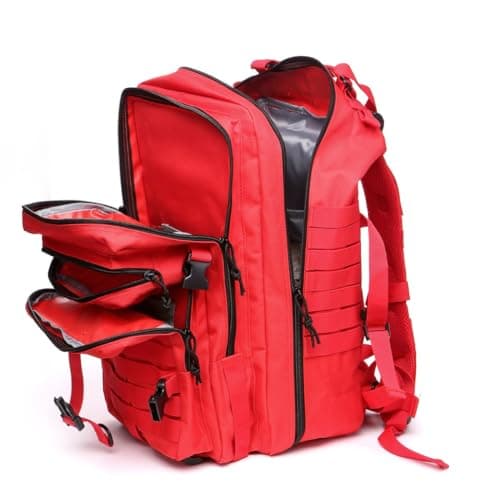 Thuram 50L Durable Nylon Waterproof Fishing Hunting Backpack Outdoor Military Rucksacks Tactical Sports Camping Hiking Bags (Red) — view 6