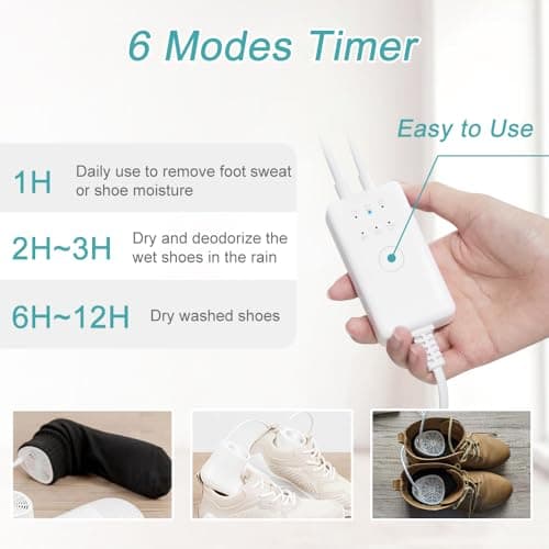 Electric Shoe Dryer and Deodorizer with Timer - Shoes Boots Warmer Socks Gloves Dryer, No Noise Fan | UK Plug — view 3