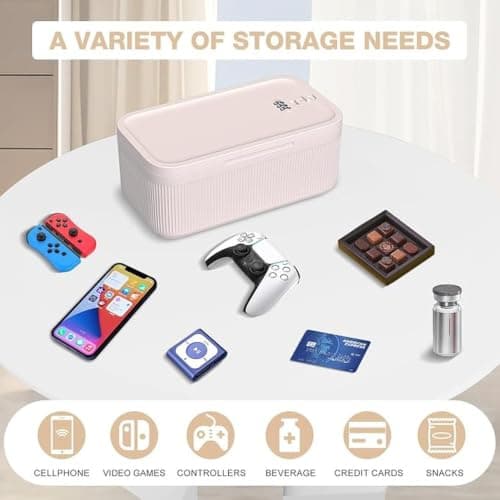 QLECXZI Portable Lock Box For Medication And Small,cream white — view 3