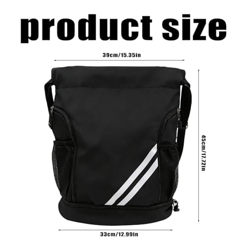 Drawstring Gym Bag With Shoe Compartment, Water Resistant Sports Backpack, Swim BagWith Wet Pocket For Gym School Football — view 2